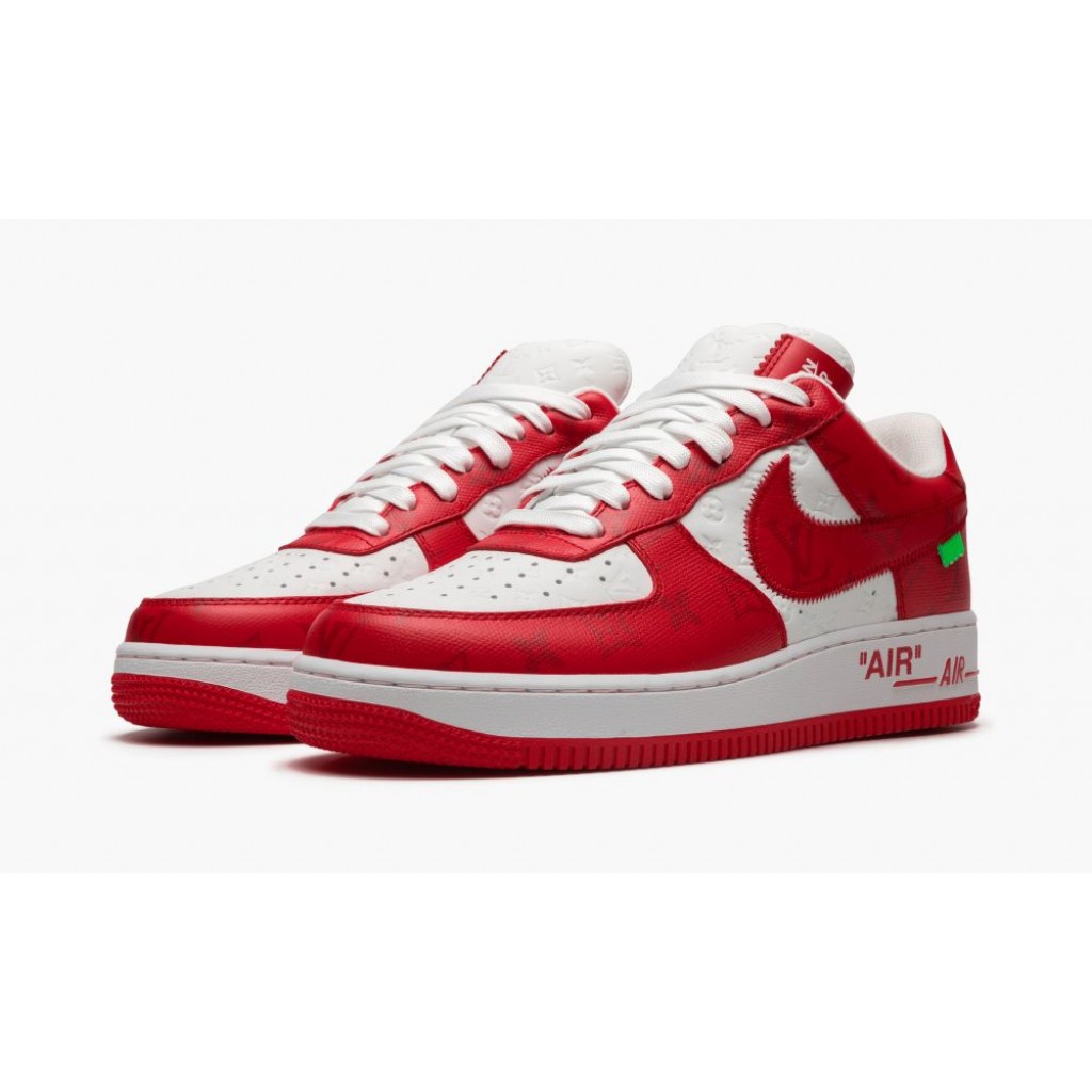 Louis Vuitton Nike Air Force 1 Low By Virgil Abloh White Red, Men's  Fashion, Footwear, Sneakers on Carousell